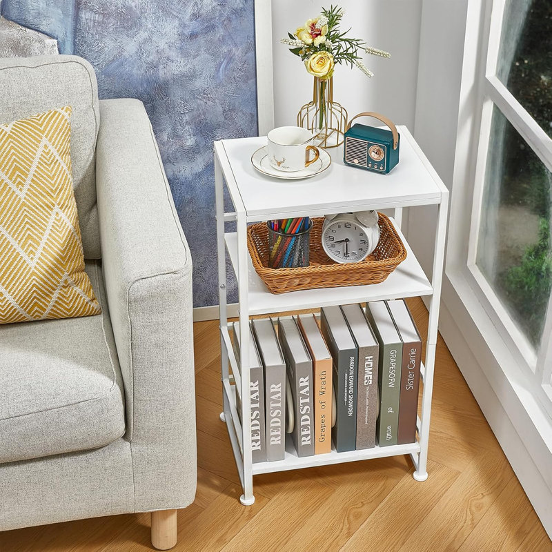3-Tier Vinyl Record Player Stand With Album Storage, Sturdy End Table For Living Room Or Bedroom, Holds Up To 120 Records, Durable Steel Frame