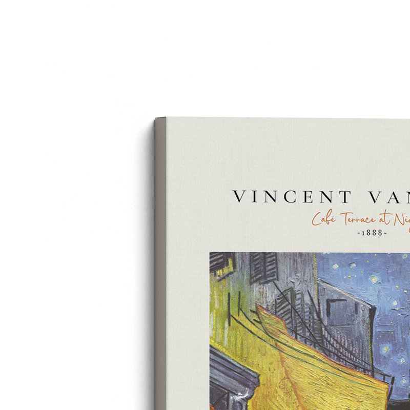 Van Gogh's Cafe Terrace la nuit v2, Toile tendue, H 18 po x l 12 po x P 1,25 po