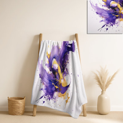 Jeté mauve et doré Splash