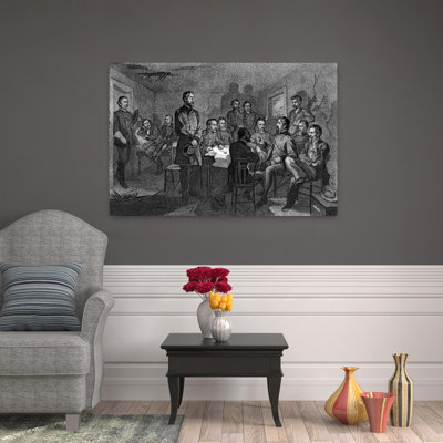1860S July 1863 General Meade Meeting With His Council Of War Officers At Battle Of Gettysburg Classic Retro Vintage Wall Art