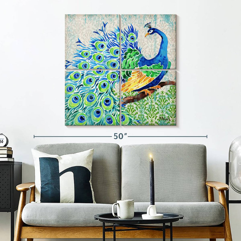 Brampt Patterned Peacock I, 32" H x 32" W