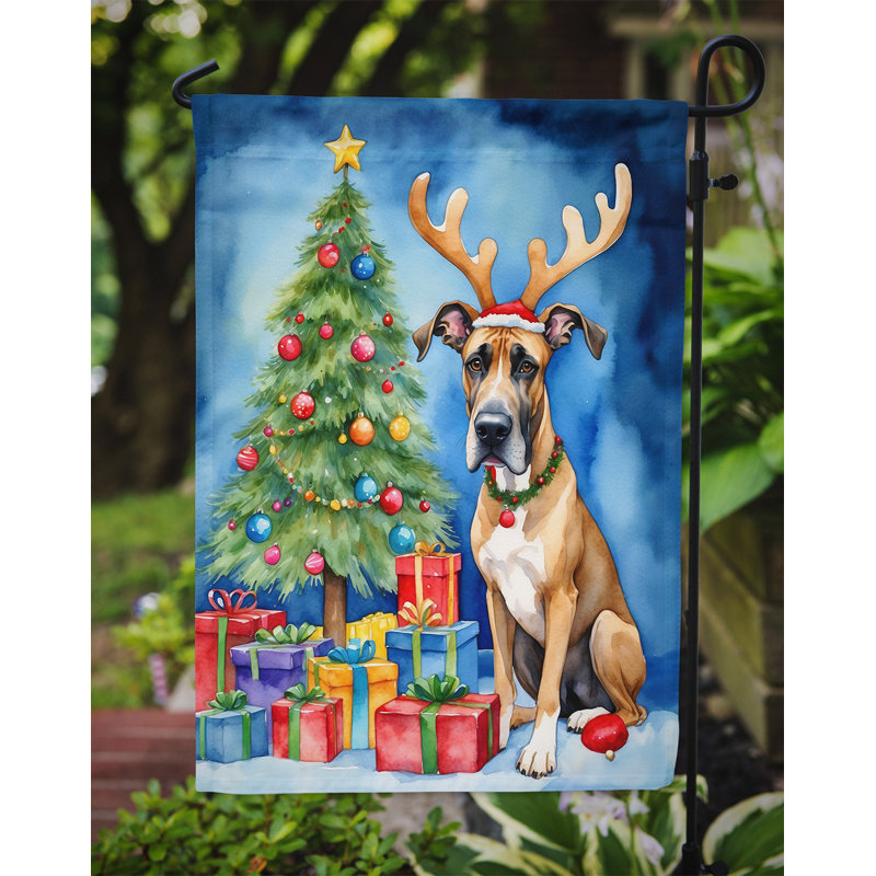 Drapeau de Noël renne de jardin, Grand danois