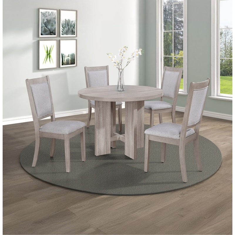 Ensemble de salle à manger 5 pièces, chaises rondes rembourrées