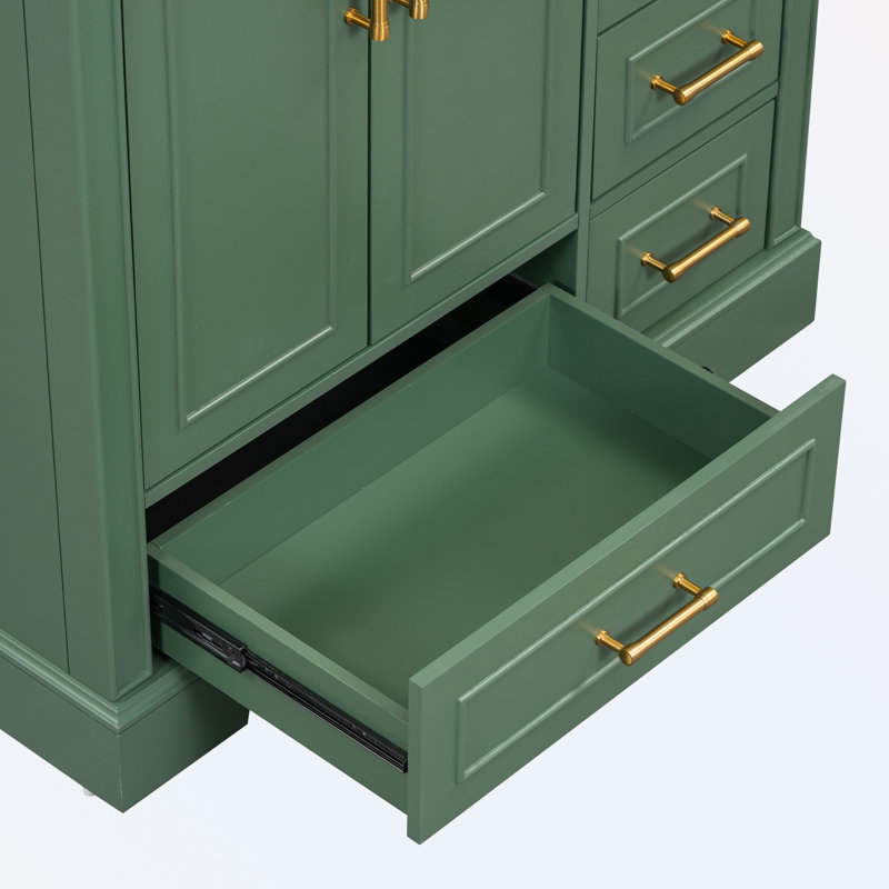 Armoire de salle de bain autoportante, Vert