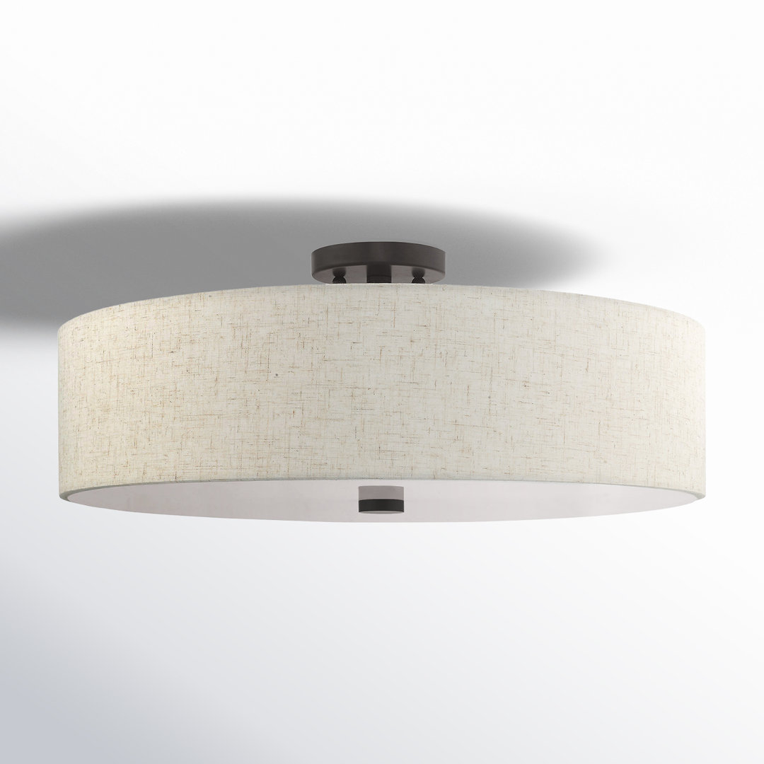 Bazilijus Fabric Semi Flush Mount Wade Logan® Shade 