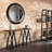 Solid Walnut Veneer and Metal Console Sofa Table - Walnut