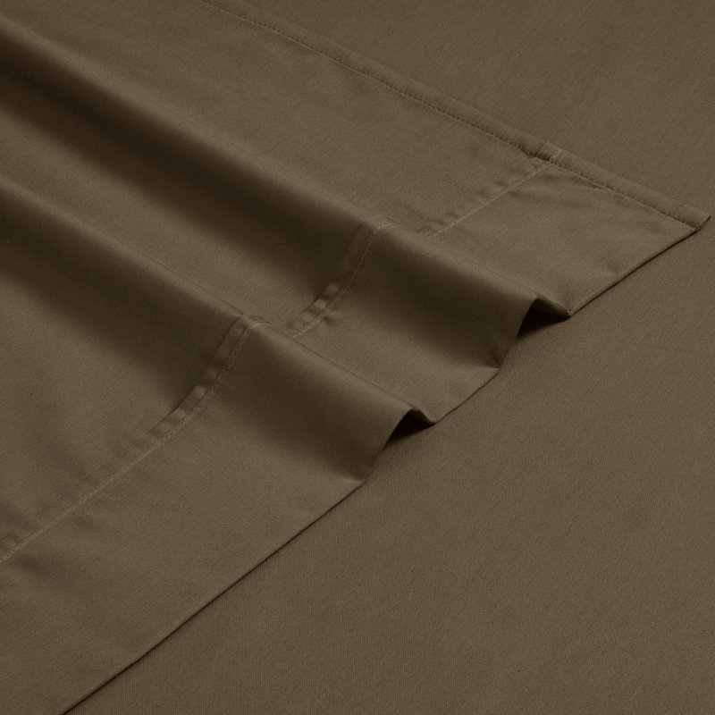 Ensemble de draps supérieur en mélange de coton infroissable à densité de tissage 1200 fils Superior, Taupe