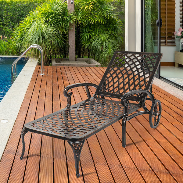 wrought iron pool lounge chairs