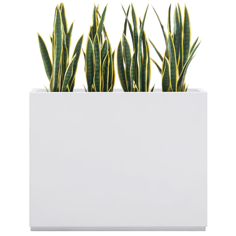 Boîte à fleurs en métal noir, H 30 po x l 38 po x P 9,8 po, Blanc