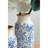 Blue and White Ceramic Accent Vase with Traditional Floral Motifs-1220540636