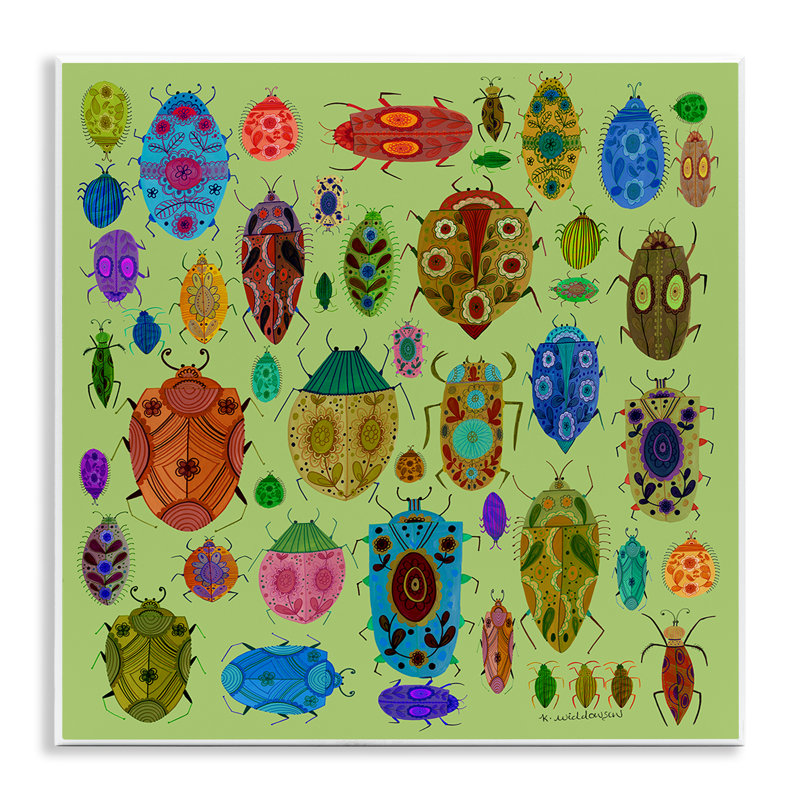 Flowery Bugs & Insects Wall Plaque, design by Kay Widdowson