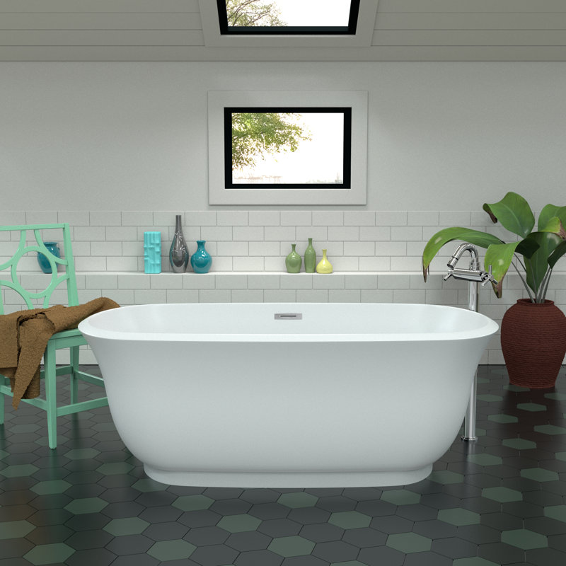 Baignoire de trempage autoportante en acrylique 59 po. X 28 po.