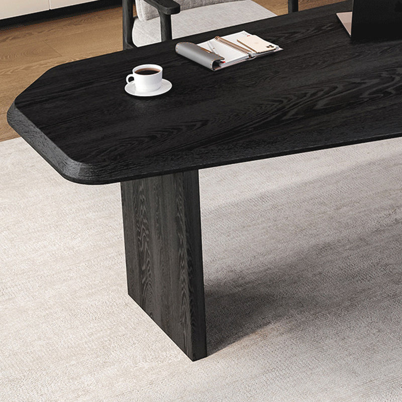 Bureau haut de gamme de forme unique, Noir, H 29,53 po x l 51,18 po x P 27,56 po