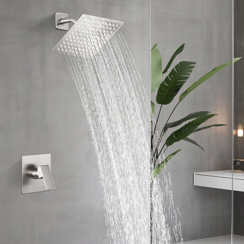 Single function shower faucet set, shower valve decoration set, Brushed Nickel