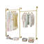Bentdahl Industrial Heavy Duty Pipe Wall-Mounted Floating Shelf With Hanging Rails