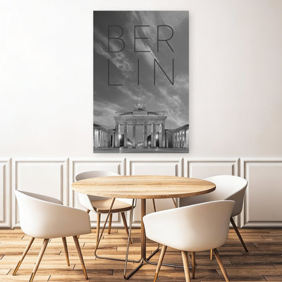 Brandenburg Gate Berlin Night Minimalist Abstract Architecture City Wall Art