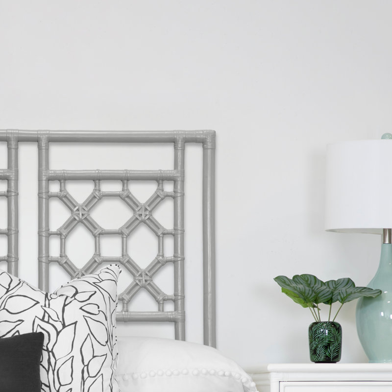 Lattice Back Standard Bed, Twin, Light Gray