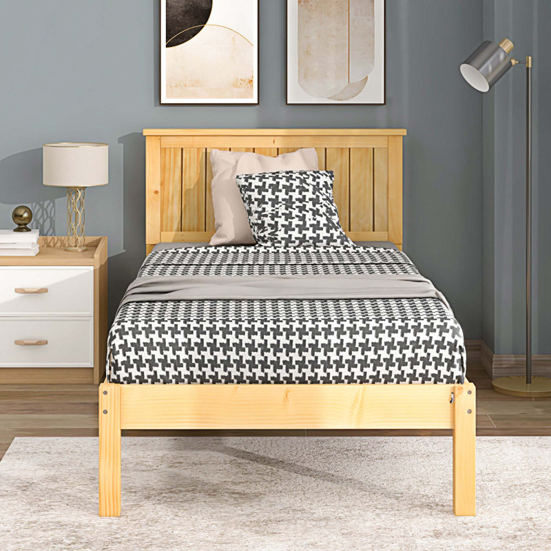 Lit plateforme Kylan, Simple, Naturel