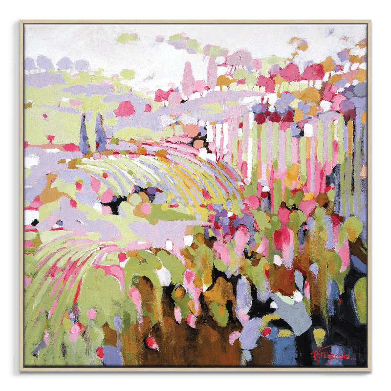 Imagine by Catherine Fitzgerald - Painting, 76cm H x 76cm W x 5cm D, Brown Framed Canvas