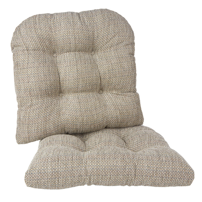 Lukaj Non-Slip Large Seat Cushions, 17 X 17 Inches, Set of 2, Natural