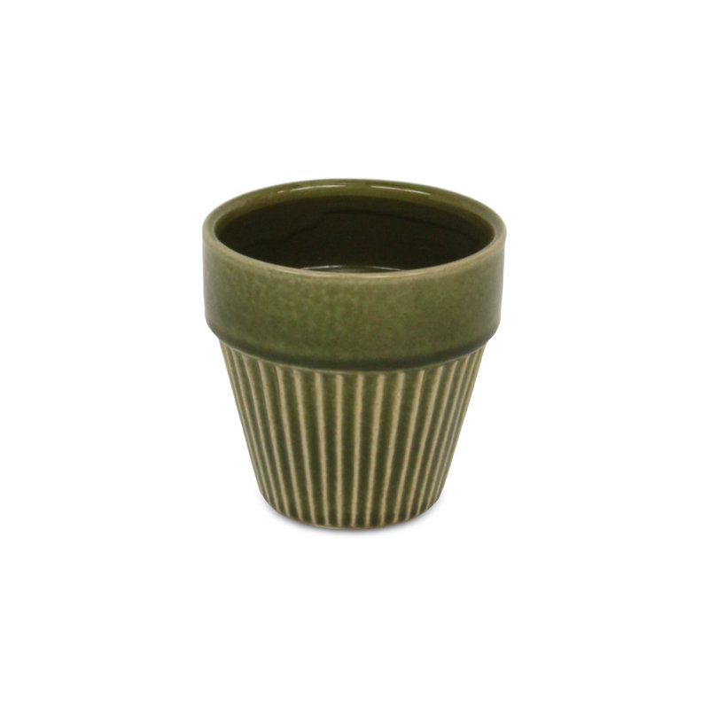 Lutton Handmade Ceramic Pot Planter, 4.5" H x 4.5" W x 4.5" D, Green