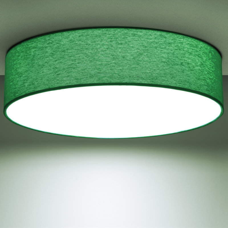 Parvin Cotton / Cotton Blend Flush Mount, Green