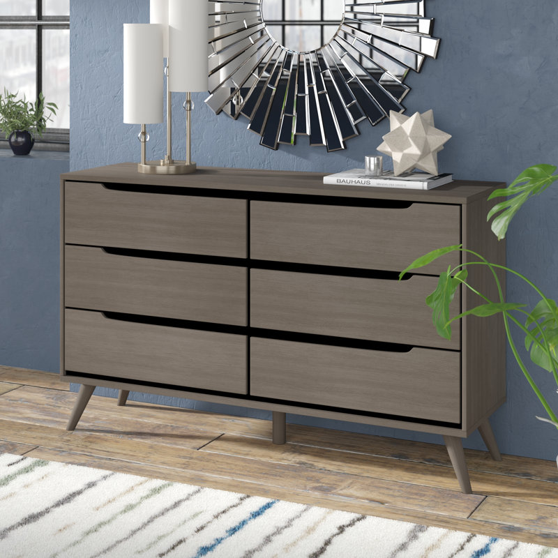 Luleya 58'' W 6 - Drawer Dresser, Gray