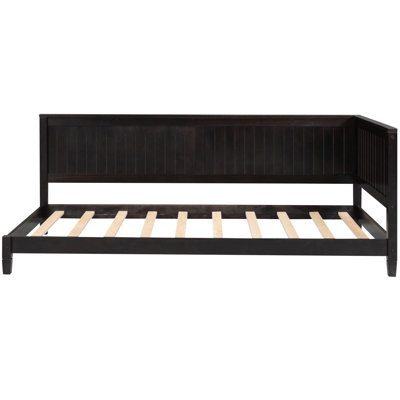 Lit de jour simple / avec accoudoirs de style Mid-Century classique, accoudoirs en bois pour la décoration intérieure, cadre