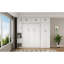 Lit double avec casiers et armoires - Design pliable, tiroirs blancs, cadre