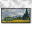 Champ de blé avec cyprès - Toile tendue avec châssis encadré - Prêt à être accroché-2143621218-2143621216