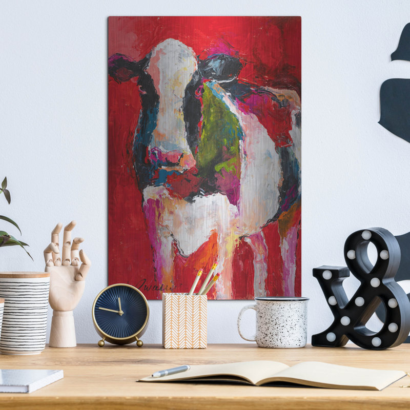 Luxe en métal «Cow» par Richard Wallich, «Wal» en métal par Richard Wallich, H 16 po x l 12 po