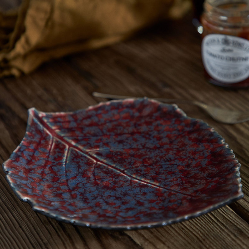 Assiette à apéritif feuille d'hortensia Riviera Vigne