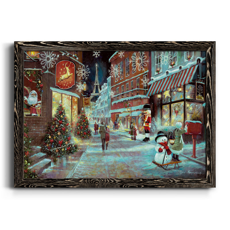 Paris Paris - reproduction d'art sur toile, H 31 po x l 44 po x P 1 po, Noir