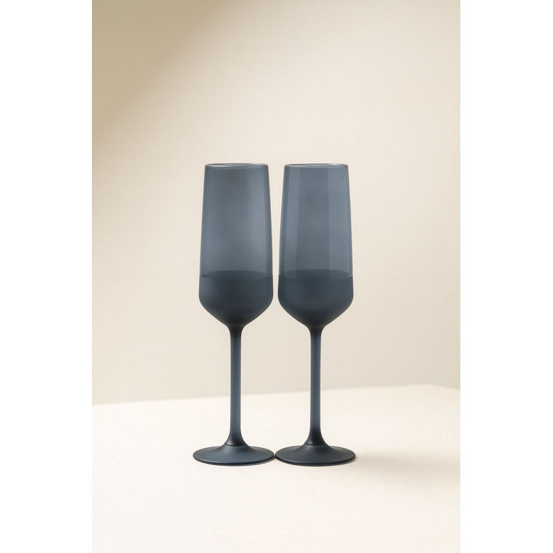 Ensemble de verres à champagne Elegant (2 pièces), 100% verre, 2,6 x 2,6 x 8,9 pouces | Capacité de 6,6 oz liq. Parfait pour les célébrations et les occasions spéciales