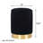 12" Round Velvet Storage Ottoman with Gold Base, Upholstered Vanity Stool & Footrest-1541189197-1541189196