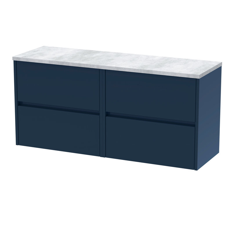 Havana 120.5cm Double Bathroom Vanity Base Only, Midnight Blue