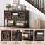 Buffet de 46 po avec 2 portes de grange coulissantes et console de tiroir avec buffet en bois pour le couloir du salon-497809878