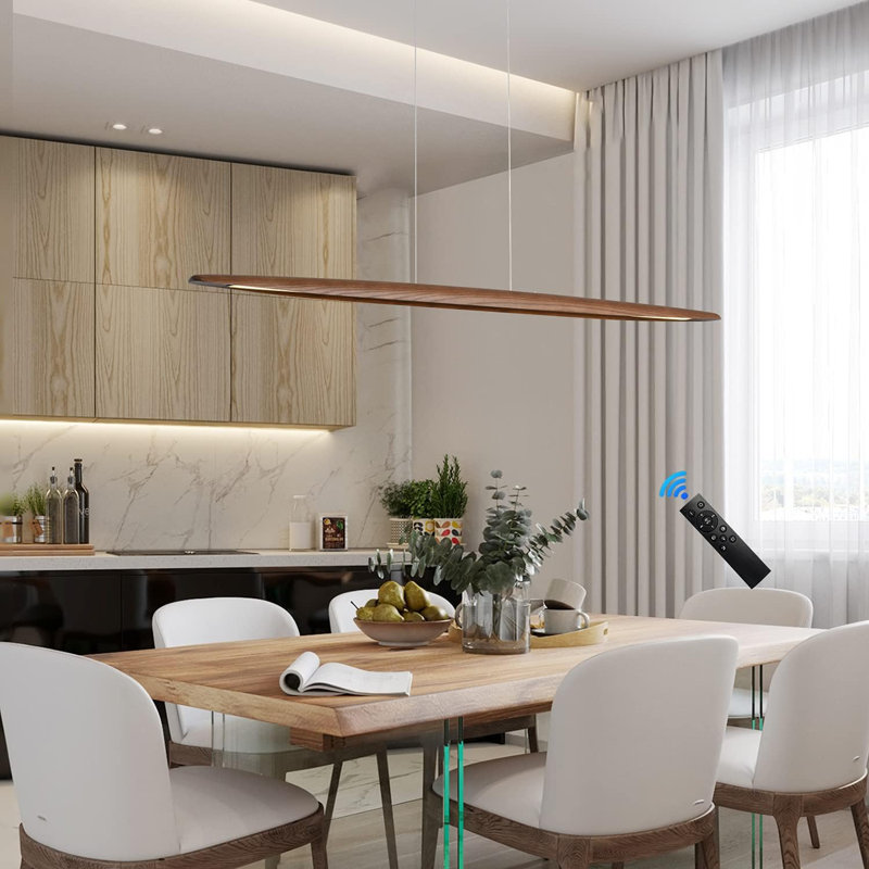 39" Wood Linear Pendant Light