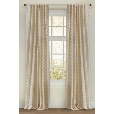 Shiam Cotton Blend Geometric Room Darkening Thermal Rod Pocket Curtain Panels