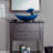 Blue Foiled Glass Oval Vessel Bathroom Sink