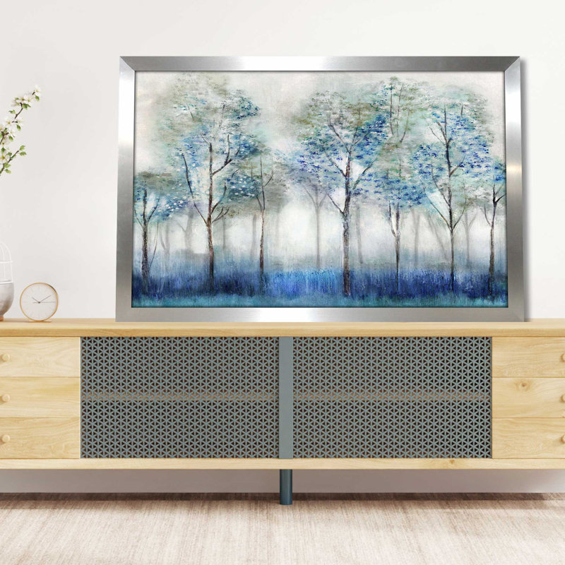 Forêt de rêve - Peinture, L 49,5 po x H 33,5 po, Encadrement argenté