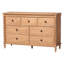 Ensemble de chambre à coucher Dameko 4 pièces avec tables de chevet à 2 tiroirs, format King, brun hêtre-576408033-576408039
