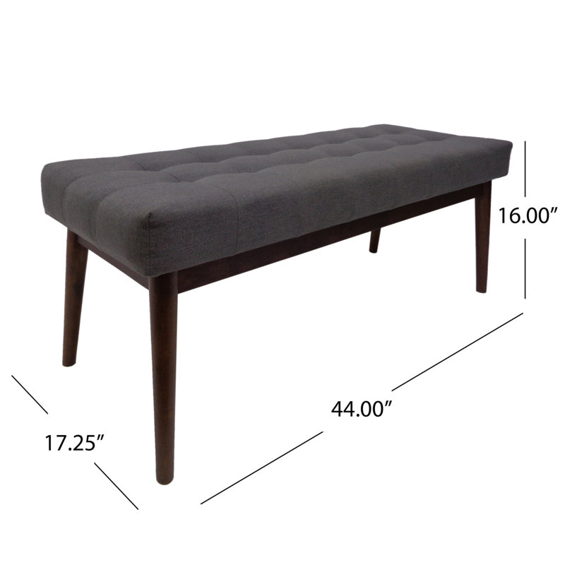 Babbs Fabric Upholstered Bench, Gray