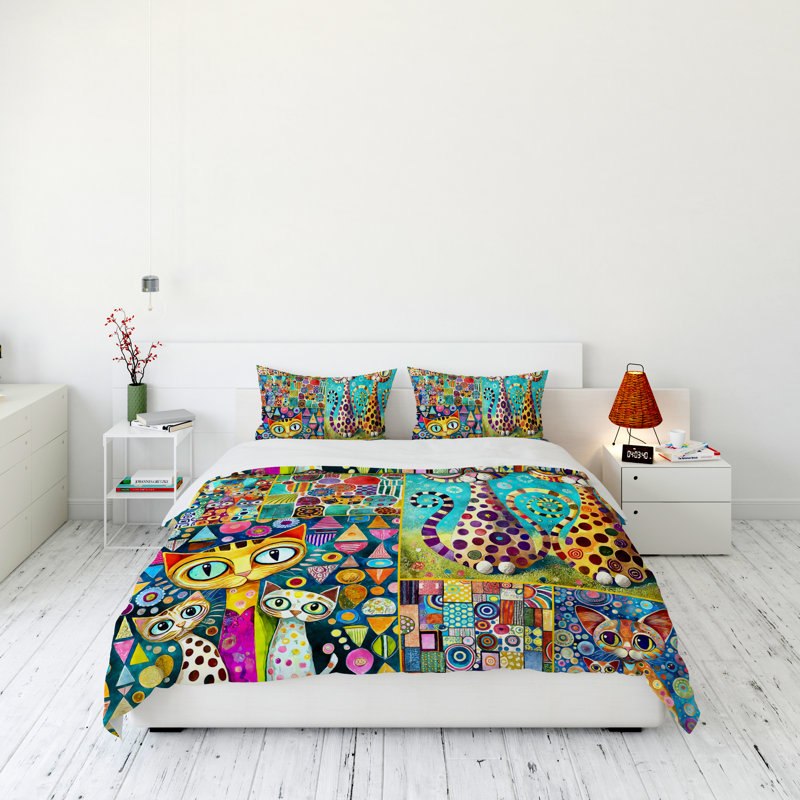 Modern & Contemporary Polyester Duvet Cover, Queen Duvet Cover + 2 Queen Shams