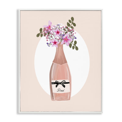 Pink Lilies Champagne Art by Chen Alyesh