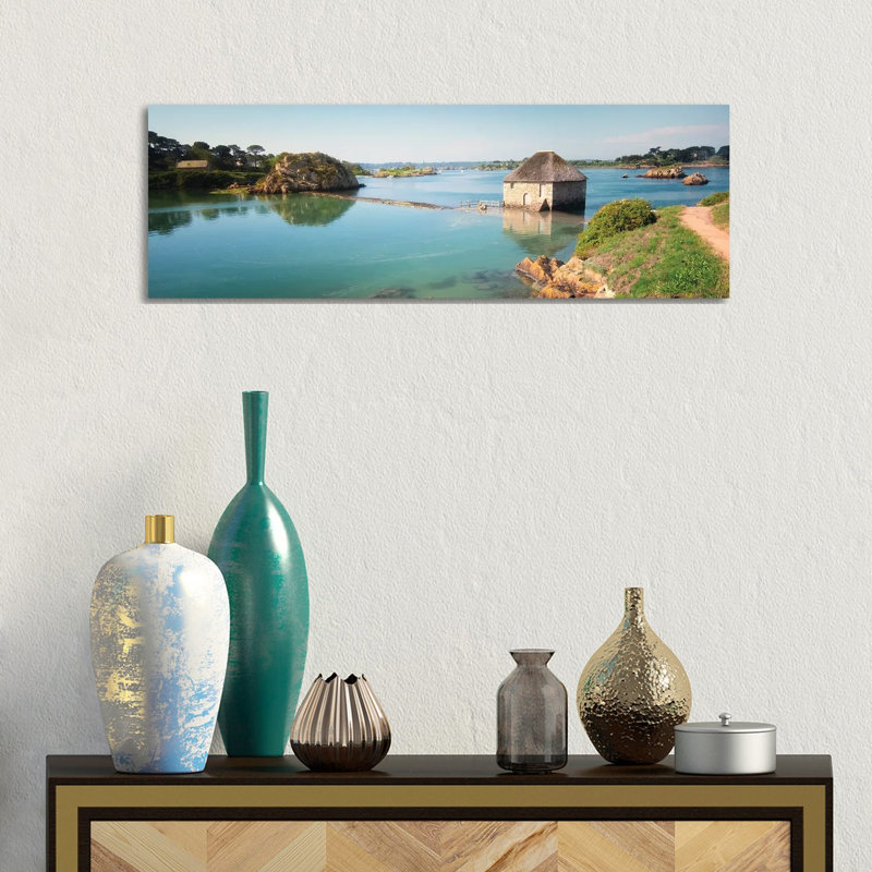 Panoramic View Of Birlot Sea Mill On Brehat by Philippe Manguin - Wrapped Canvas Panoramic Painting
