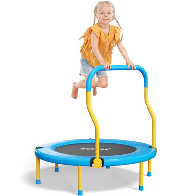 36 Inch Mini Trampoline For Kids, Indoor Outdoor Trampoline With Foam Handle, Max. Load 220 Lb, Rebounder Trampoline For Toddlers, Birthday Gift For 1