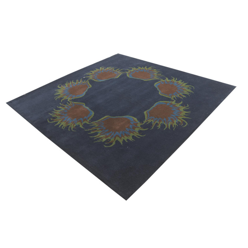 Tapis carré bleu marine Otto