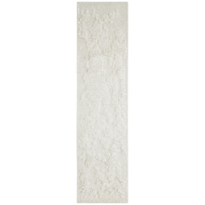 Hand Knotted Wool Area Rug in White/Cream