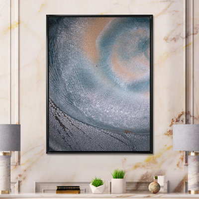 Reproduction d'art sur toile de luxe gris et bleu fluide II